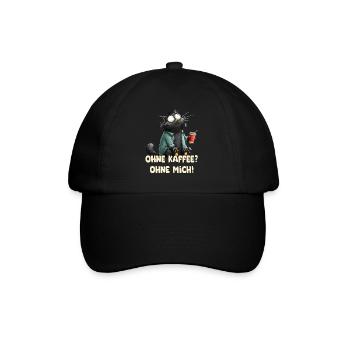 Ohne Kaffee ohne Mich - Baseballkappe - Schwarz/Schwarz - Vorne
