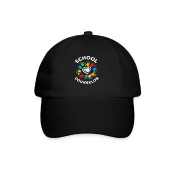 Schulberater Herz Handabdrücke - Baseballkappe - Schwarz/Schwarz - Vorne