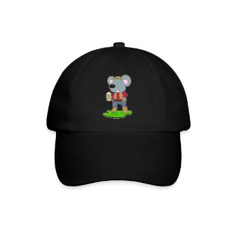 Maus Bier - Baseballkappe - Schwarz/Schwarz - Vorne