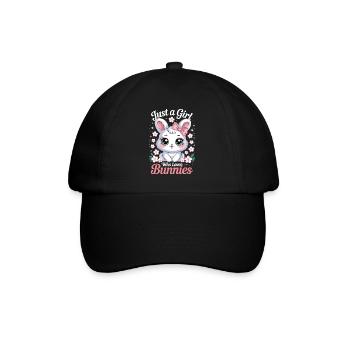Mignon lapin avec arc et fleurs - Casquette classique - noir/noir - Devant