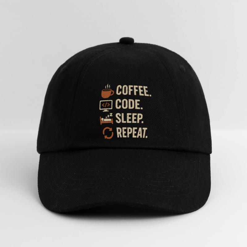Codeur Geek Routine – Café, Code, Dodo, Encore Casquette classique