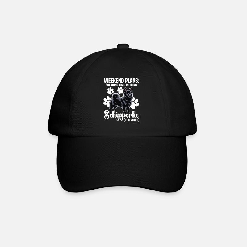 Wochenendpläne: Zeit Mit Meinem Schipperke - Baseballkappe - Schwarz/Schwarz
