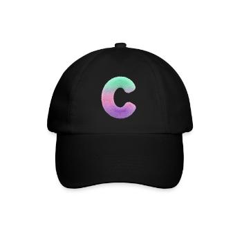 Letter C in fur look and colour gradient - Baseball Cap - black/black - Front
