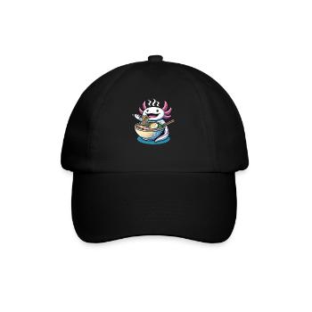Axolotl with noodles ramen kawaii axolotl - Baseball Cap - black/black - Front