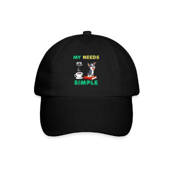 Mes besoins sont simples Boston Terrier Café et livre - Casquette classique - noir/noir - Devant