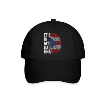 Puerto Rico Flagge Puerto Rico Vater Fußabdruck - Baseballkappe - Schwarz/Schwarz - Vorne