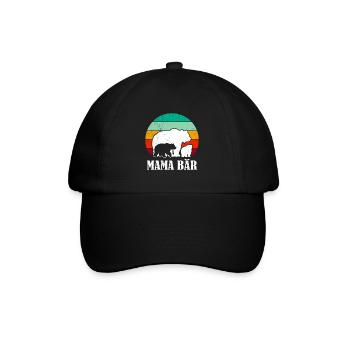 Werdende Mutter MAMA BÄR Bald Mama Lustig - Baseballkappe - Schwarz/Schwarz - Vorne