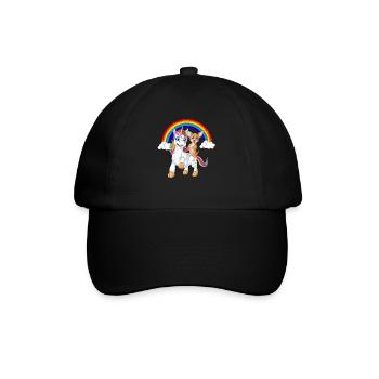 Chihuahua Riding Unicorn - Baseball Cap - black/black - Front