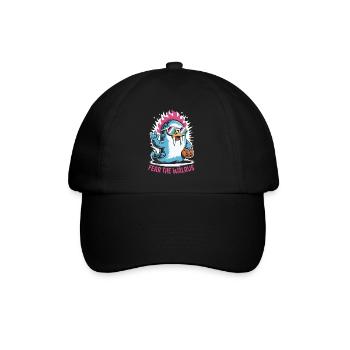Walross Punk Rocker Halloween  - Baseballkappe - Schwarz/Schwarz - Vorne