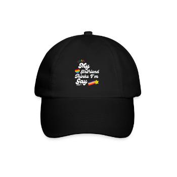 Regenbogen Pride Herz Andenken Design - Baseballkappe - Schwarz/Schwarz - Vorne