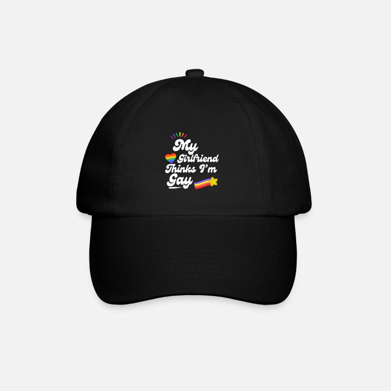 Rainbow Pride Heart Keepsake Design - Baseball Cap - black/black
