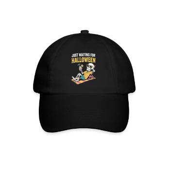 Summer Halloween Waiting For Halloween Skeleton - Baseball Cap - black/black - Front