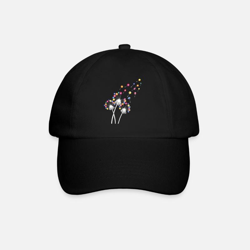 Löwenzahn-Billardkugel, lustiges Queue, Sportkunst - Baseballkappe - Schwarz/Schwarz
