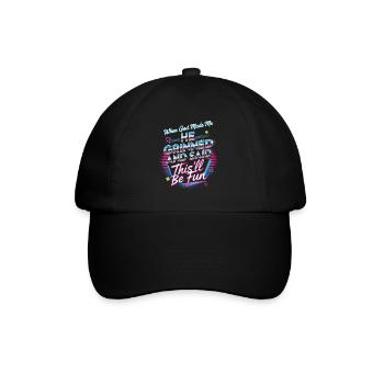 Quand Dieu m’a créé, il a souri drôlement rétro - Casquette classique - noir/noir - Devant