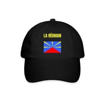 T-shirt drapeau La Réunion volcan - Casquette classique - noir/noir - Devant