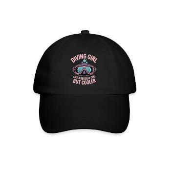 Diving Saying Girl Funny Diving Gift - Baseball Cap - black/black - Front