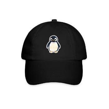 Pinguin - Baseballkappe - Schwarz/Schwarz - Vorne