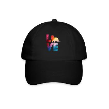 Seeotter Cartoon Bunte Liebe - Baseballkappe - Schwarz/Schwarz - Vorne