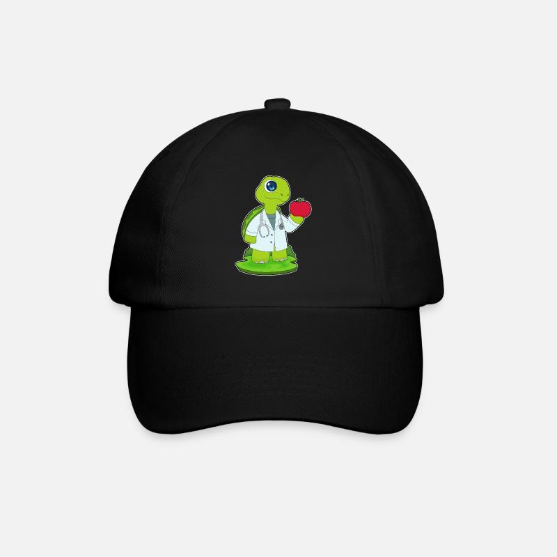 Schildkröte Arzt Stethoskop - Baseballkappe - Schwarz/Schwarz