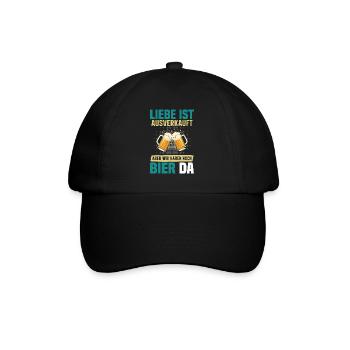 Malle LIEBE IST AUSVERKAUFT BIER IST NOCH DA - Baseballkappe - Schwarz/Schwarz - Vorne