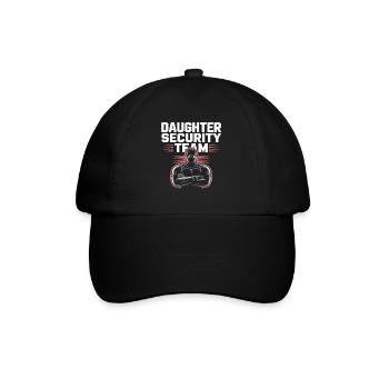 Daughter Security Team – Vater Bodyguard - Baseballkappe - Schwarz/Schwarz - Vorne