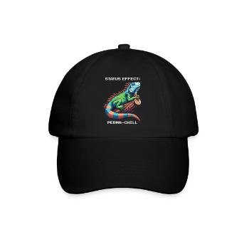 Status-Effekt: Dauerchill | Leguan Terrarium - Baseballkappe - Schwarz/Schwarz - Vorne