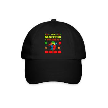 Master Builder 9 Years Old Block Building 9th BDay - Baseballkappe - Schwarz/Schwarz - Vorne