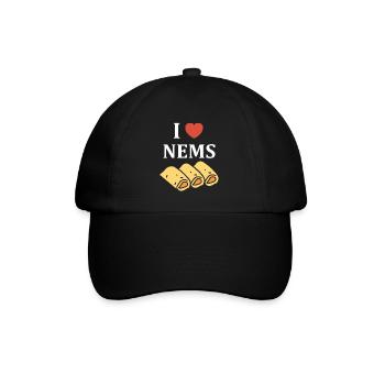 I love NEMS spring rolls - Baseball Cap - black/black - Front