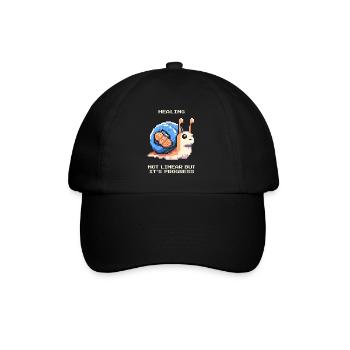 Heilung ist nicht linear | Fortschritt, Genesung - Baseballkappe - Schwarz/Schwarz - Vorne