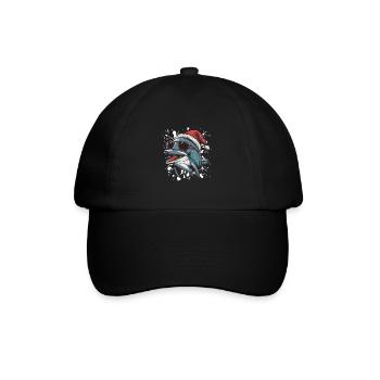 Dolphin Christmas Funny - Baseball Cap - black/black - Front