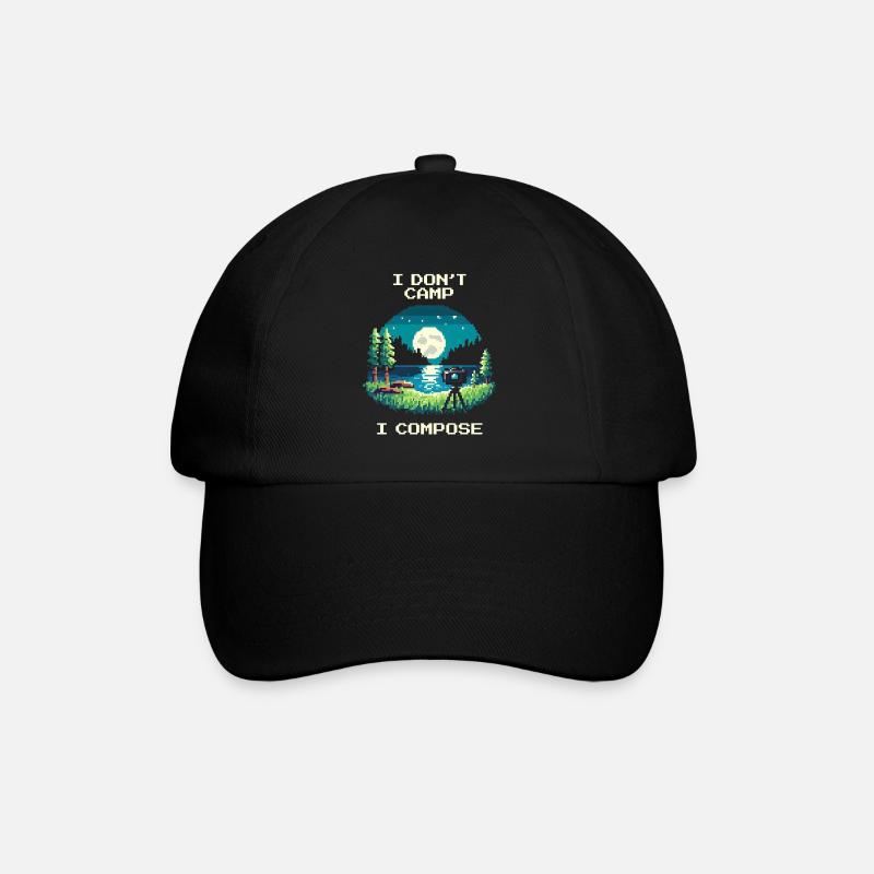 I don't camp, I compose | Composition - Baseball Cap - black/black