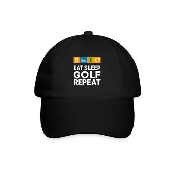 Eat Sleep Golf Repeat Funny Golfer - Baseball Cap - black/black - Front