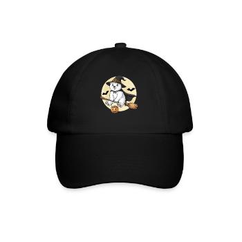 Süße Eisbär Hexe Halloween Kürbis Vollmond - Baseballkappe - Schwarz/Schwarz - Vorne