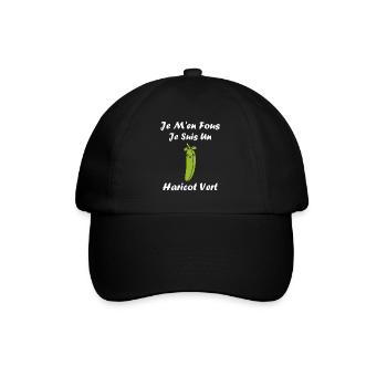 Französische Bohne - Baseballkappe - Schwarz/Schwarz - Vorne