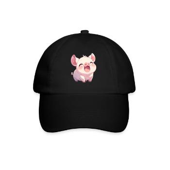 Schweine Schwein - Baseballkappe - Schwarz/Schwarz - Vorne