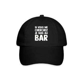 Humorbar Bistrot Aperitif Beauf Alkoholiker Lustig - Baseballkappe - Schwarz/Schwarz - Vorne