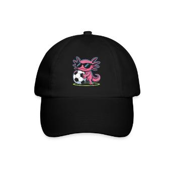 Pink Axolotl with Football Glow - Baseball Cap - black/black - Front