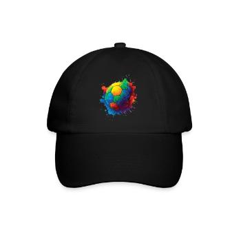 Ballon de Football Color Splash Multicolore - Casquette classique - noir/noir - Devant