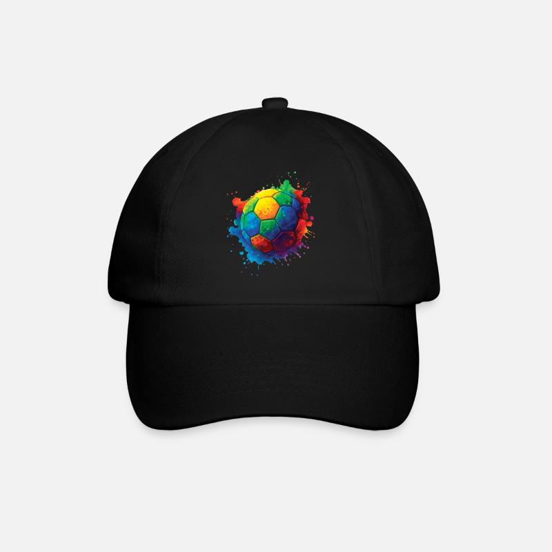 Color Splash Multicolor Fußball - Baseballkappe - Schwarz/Schwarz