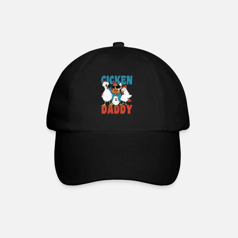 Chicken Daddy lustiges Hühner Landwirt - Baseballkappe - Schwarz/Schwarz