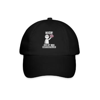 Here you fell down something sarcastic - Baseball Cap - black/black - Front