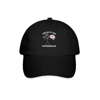 Here you fell down something sarcastic - Baseball Cap - black/black - Front