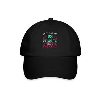 Il a fallu 28 ans pour être aussi beau - Casquette classique - noir/noir - Devant