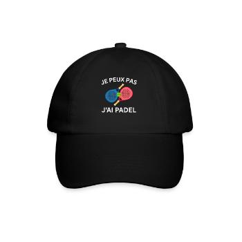 Ich kann kein Padel haben - Baseballkappe - Schwarz/Schwarz - Vorne