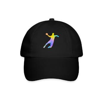 Handball Joueur de Hand Coloré Papa Handballeur  - Casquette classique - noir/noir - Devant
