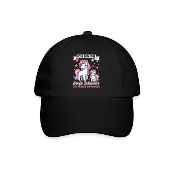 Big Sister Unicorn Lover Older Babe - Baseball Cap - black/black - Front