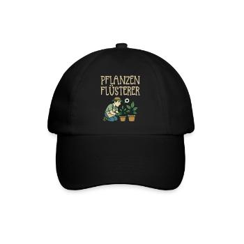 Pflanzenflüsterer Gärtner - Baseballkappe - Schwarz/Schwarz - Vorne