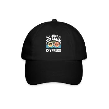 Chypre Tout ce dont j’ai besoin, c’est de vitamines Chypre Drapeau chypriote - Casquette classique - noir/noir - Devant