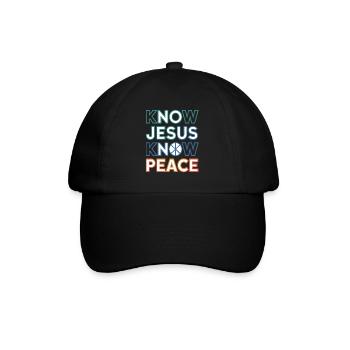 Typographie de Know Jesus Know Peace - Casquette classique - noir/noir - Devant