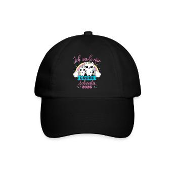 Big Sister 2026 Unicorn Cat Pregnancy - Baseball Cap - black/black - Front